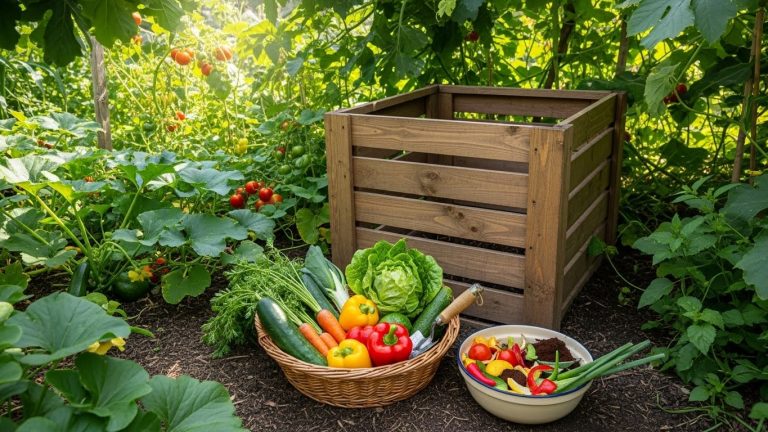 A thriving garden cycle illustrating the benefits of composting for beginners.