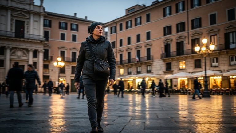 A confident traveler navigating a crowd, illustrating the principles of the travel safety guide.