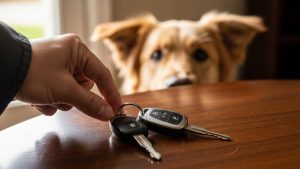 Desensitizing your pet to keys is a crucial technique to cure dog separation anxiety.