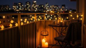 Proper lighting is essential for executing small balcony makeover ideas on a budget.