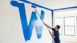 Using the W pattern ensures even coverage when doing DIY interior painting like a pro.