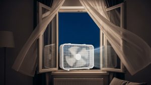 Night purging uses fans to exhaust heat, a critical part of passive cooling techniques.