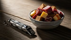 An emergency whistle is a critical tool in advanced reliable recall training.