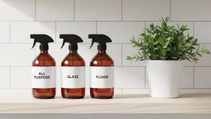 Beautiful storage encourages the long-term use of DIY natural cleaning products.