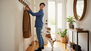 Practicing the 'Cool Return' helps lower arousal levels in separation anxiety in dogs.